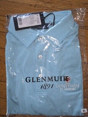 1891 Dunvegan St Andrews Men's Light Blue Stripe Polo Shirt